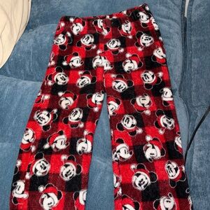 Disney Mickey Mouse Checkered Red Pajama Bottoms